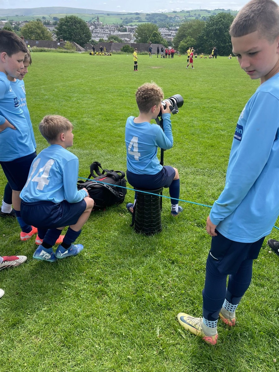 Young RUFC players at a grassroots football tournament